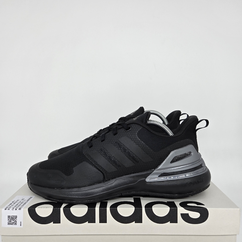 New adidas RapidaSport Bounce J 'Black Iron Metallic' Youth Shoes Size 6.5